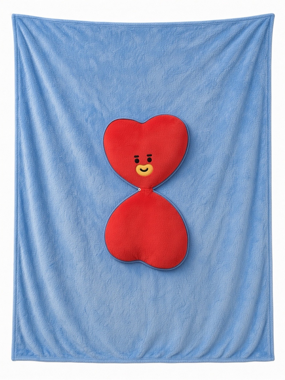 BT21 TATA Heart Pillow Blanket by Miniso 50x60 Blue